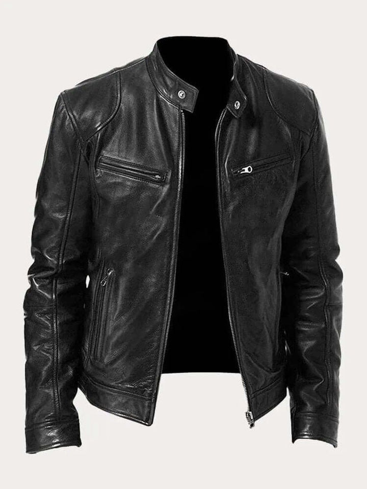 Maverick | Biker Jacket for Men with Genuine Leather Design