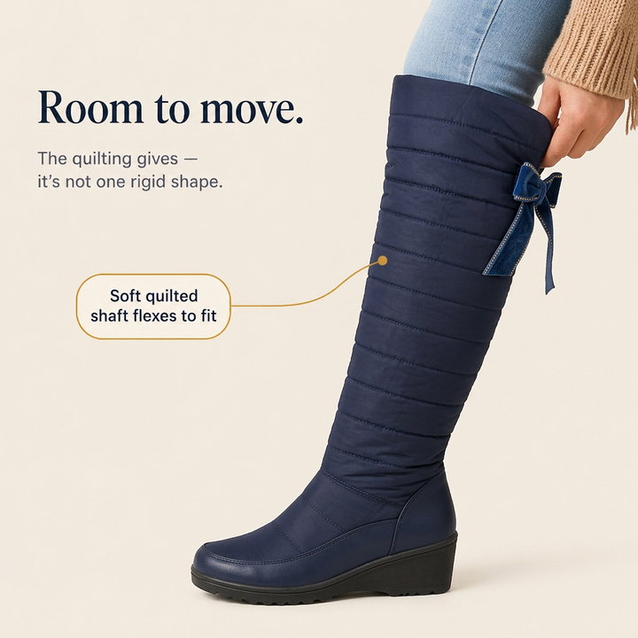 Duvella | Quilted Tall Winter Boots – Cozy Faux Fur Design for Women