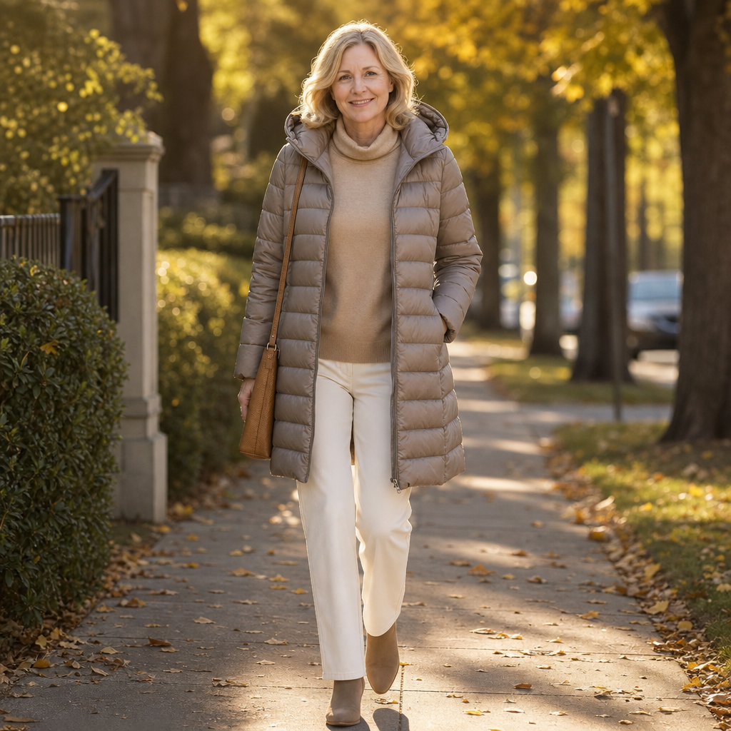Veluna | Long Puffer Coat – Quilted Warmth for Women