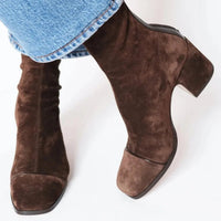 Velmira | Women's Bold Suede Leopard-Toe Ankle Boots