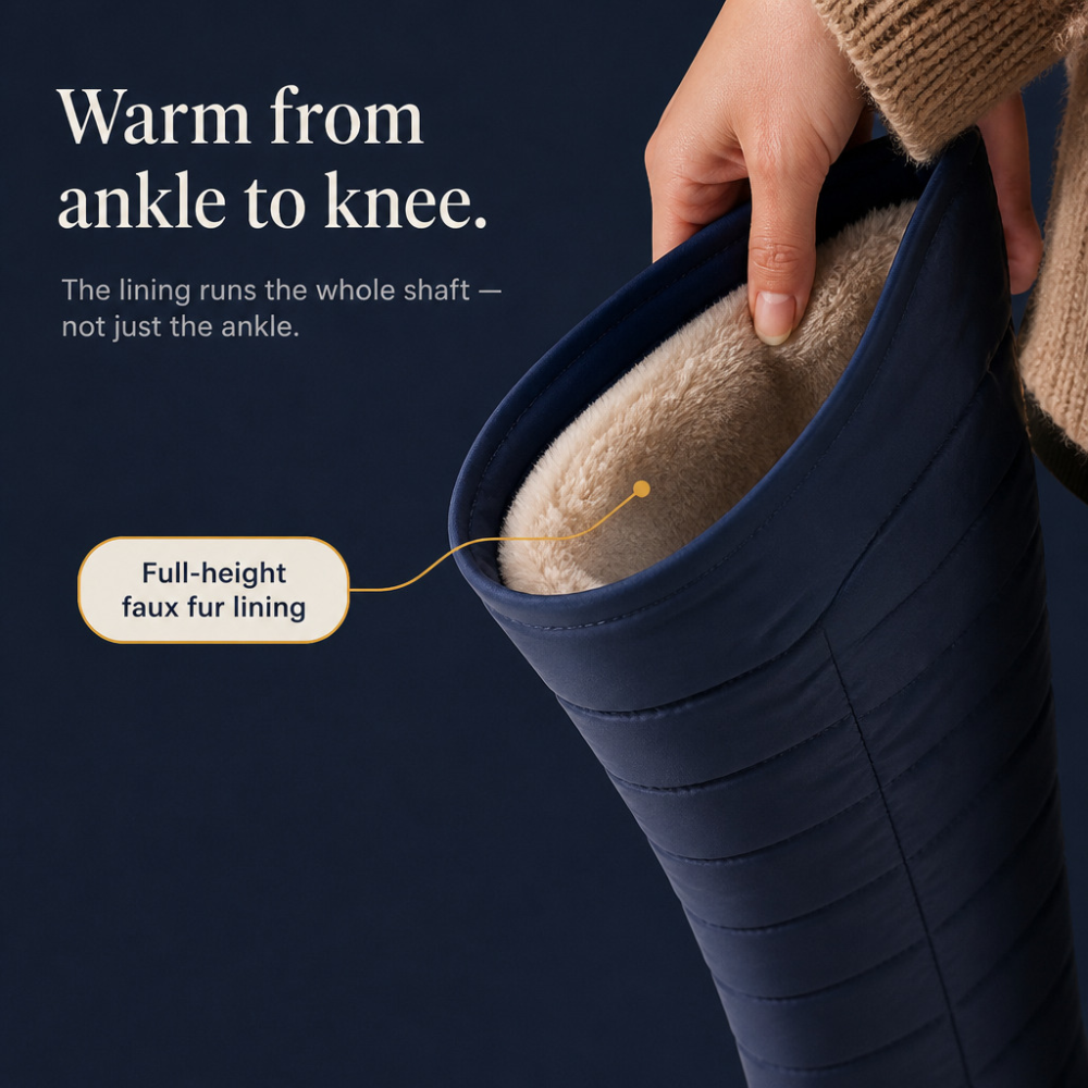 Duvella | Quilted Tall Winter Boots – Cozy Faux Fur Design for Women