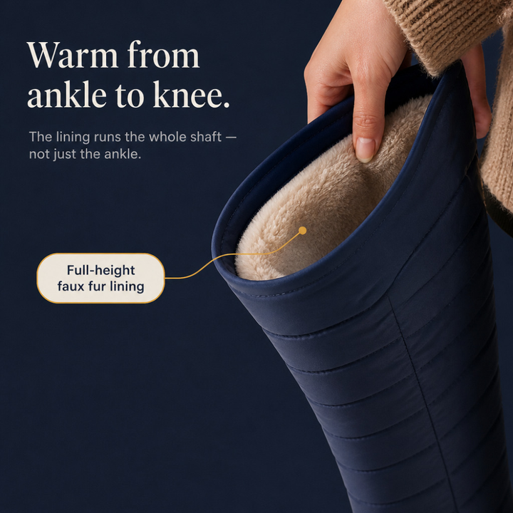 Duvella | Quilted Tall Winter Boots – Cozy Faux Fur Design for Women