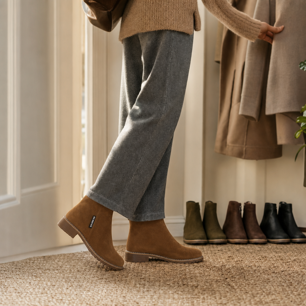 Wearbella | Suede Ankle Boots – Faux Shearling Lined for Everyday Style