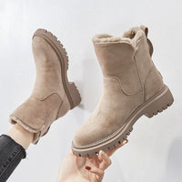 Valencia | Women's Cozy Fleece-Lined Suede Slip-On Ankle Boots