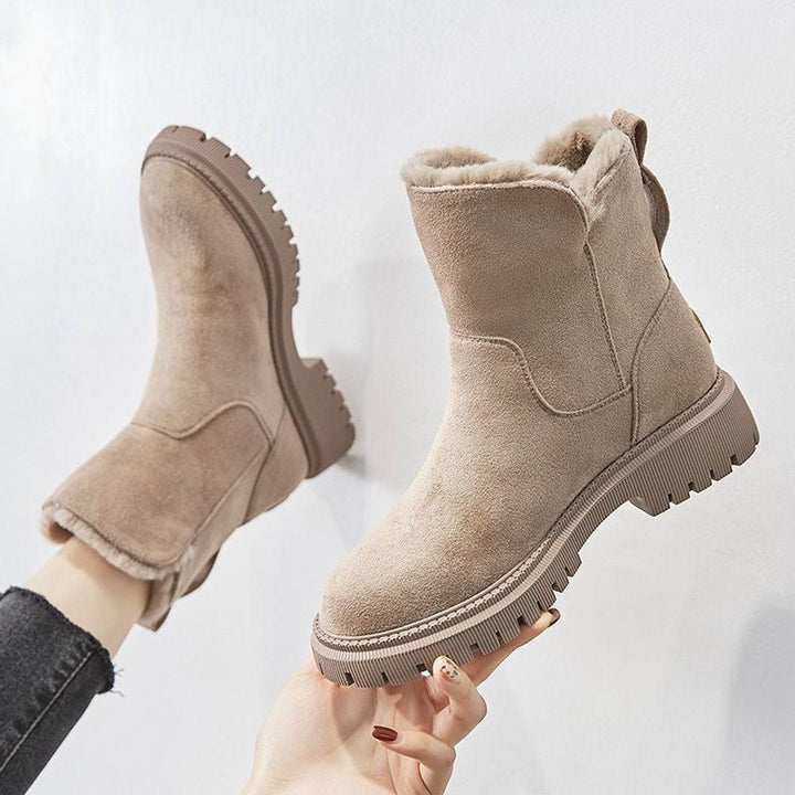 Valencia | Women's Cozy Fleece-Lined Suede Slip-On Ankle Boots