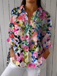 Annika | Lightweight Floral V-Neck Blouse