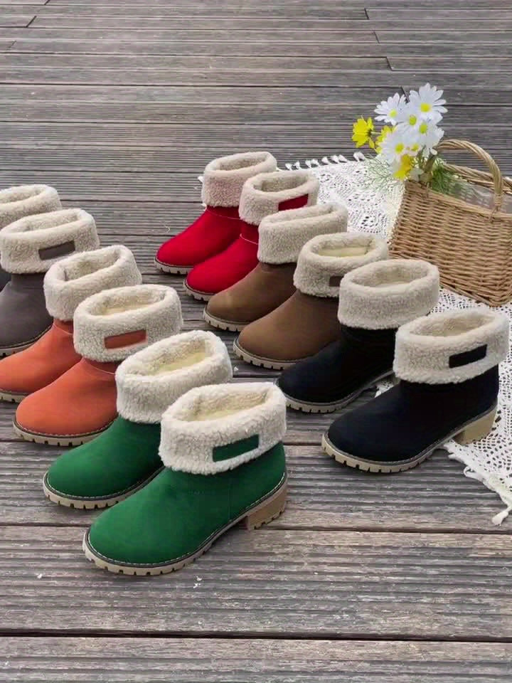 Clara | Women's Fleece-Lined Block Heel Ankle Boots