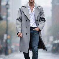 Lucian | Zweireihiger langer Trenchcoat