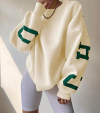 Isalyn | Felpa girocollo casual oversize con interno felpato