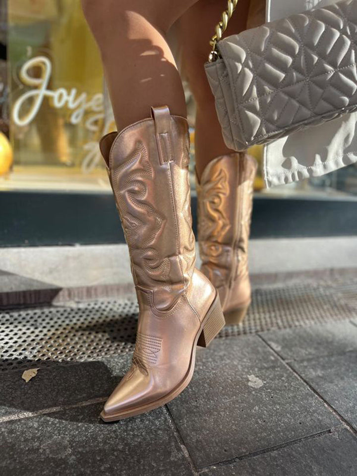 Stella | Metallic-Cowboystiefel