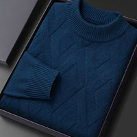 Benedict | Soft Textured Mock-Neck Knit Sweater