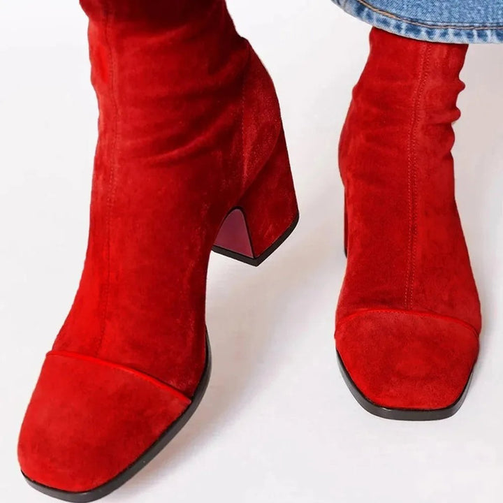 Velmira | Women's Bold Suede Leopard-Toe Ankle Boots