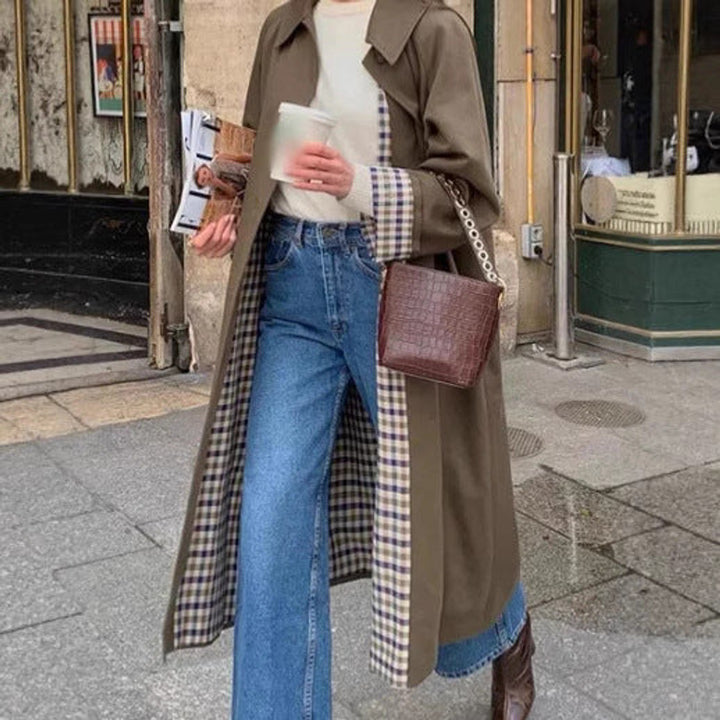 Isla | Stilvoller Oversize-Trenchcoat mit Karomuster für Damen