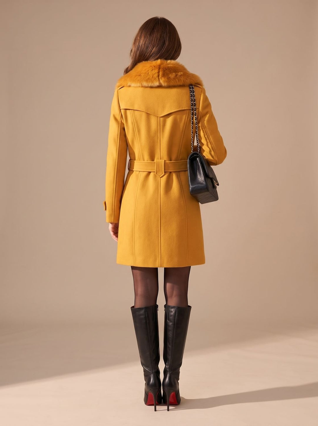 Hannah | Faux Fur Coat – Elegant Slim-Fit Style for Women