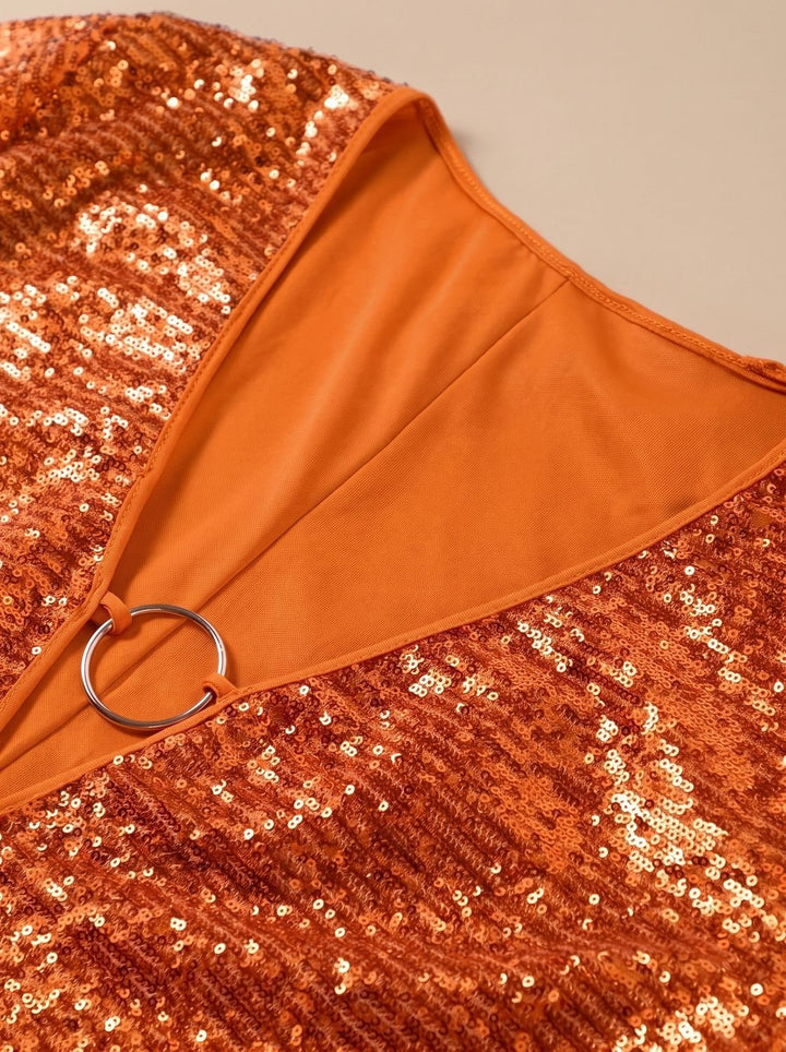 Olivia | Sequin Mini Dress – Flared Sleeve Style for Women