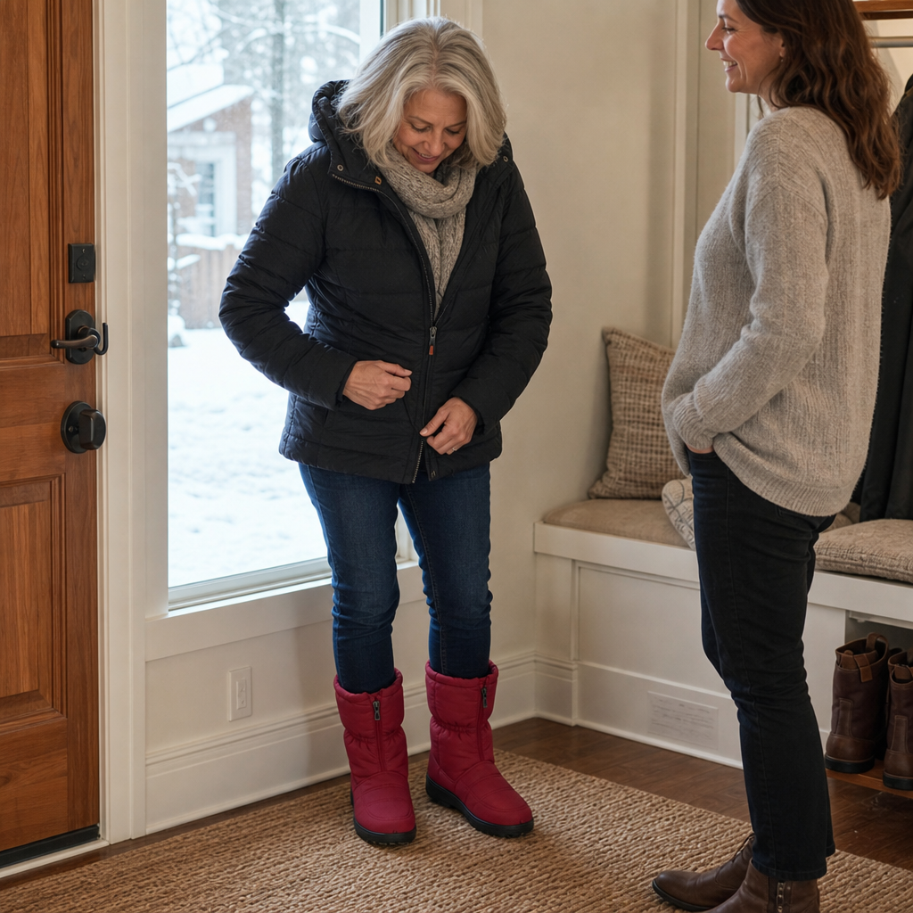 Frostbella | Quilted Snow Boots – Warm Side-Zip Style for Women