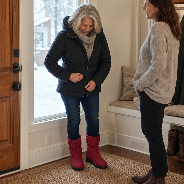 Frostbella | Quilted Snow Boots – Warm Side-Zip Style for Women