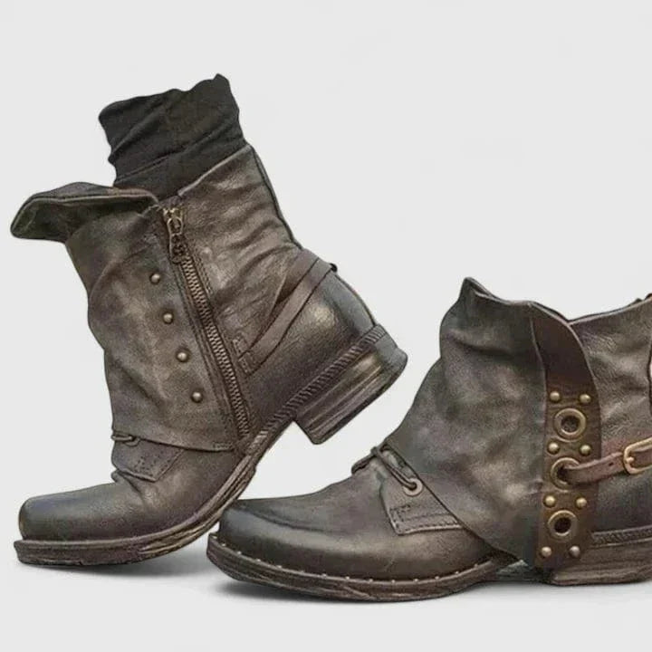 Wysteria | Women's Rugged Distressed Leather Ankle Boots
