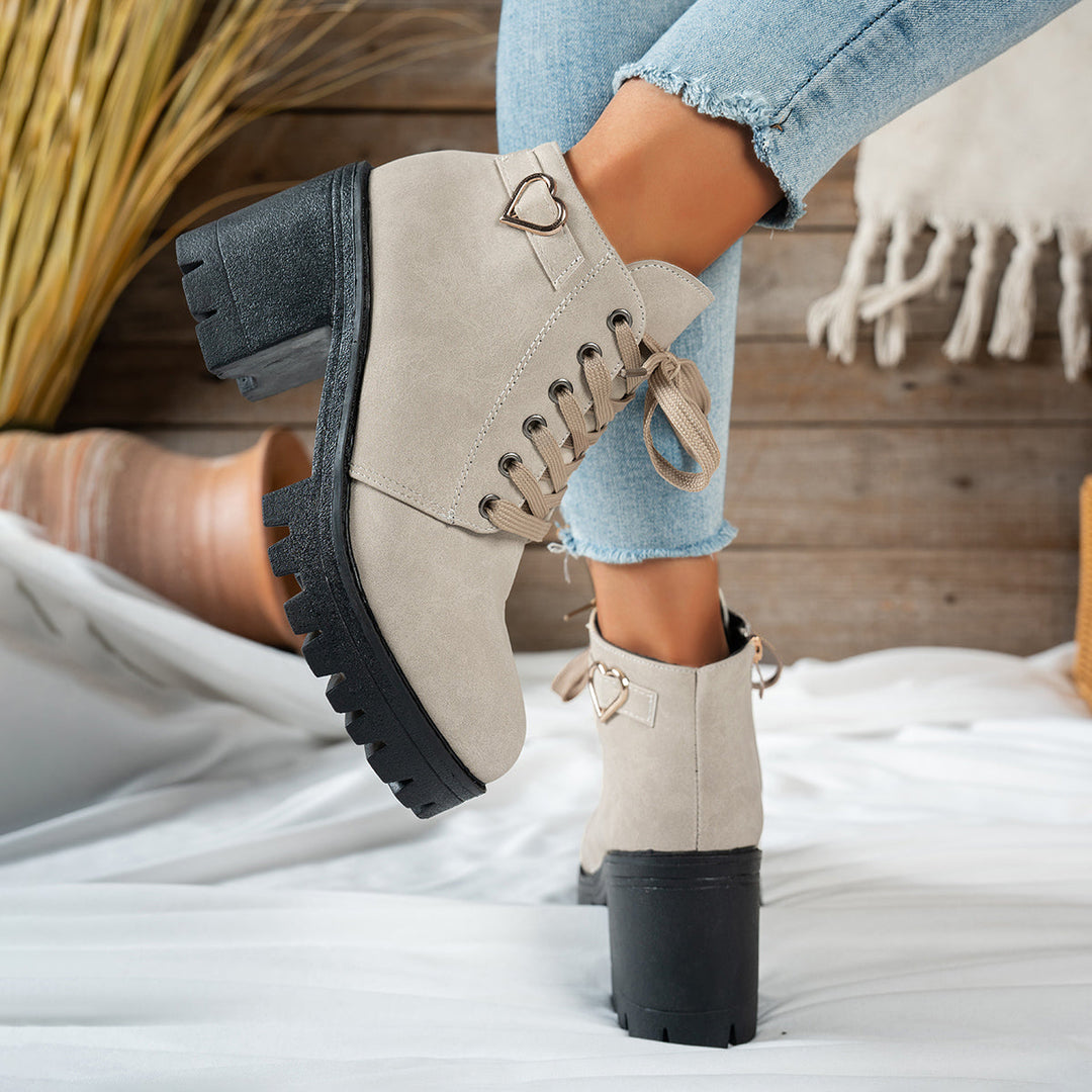 Alurelle | Schicke Schnürstiefeletten mit Blockabsatz für Damen