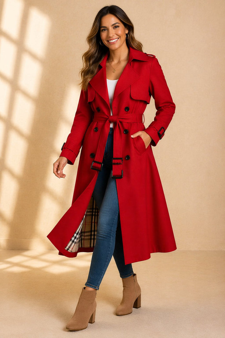 Margot | Trench lungo doppiopetto elegante da donna