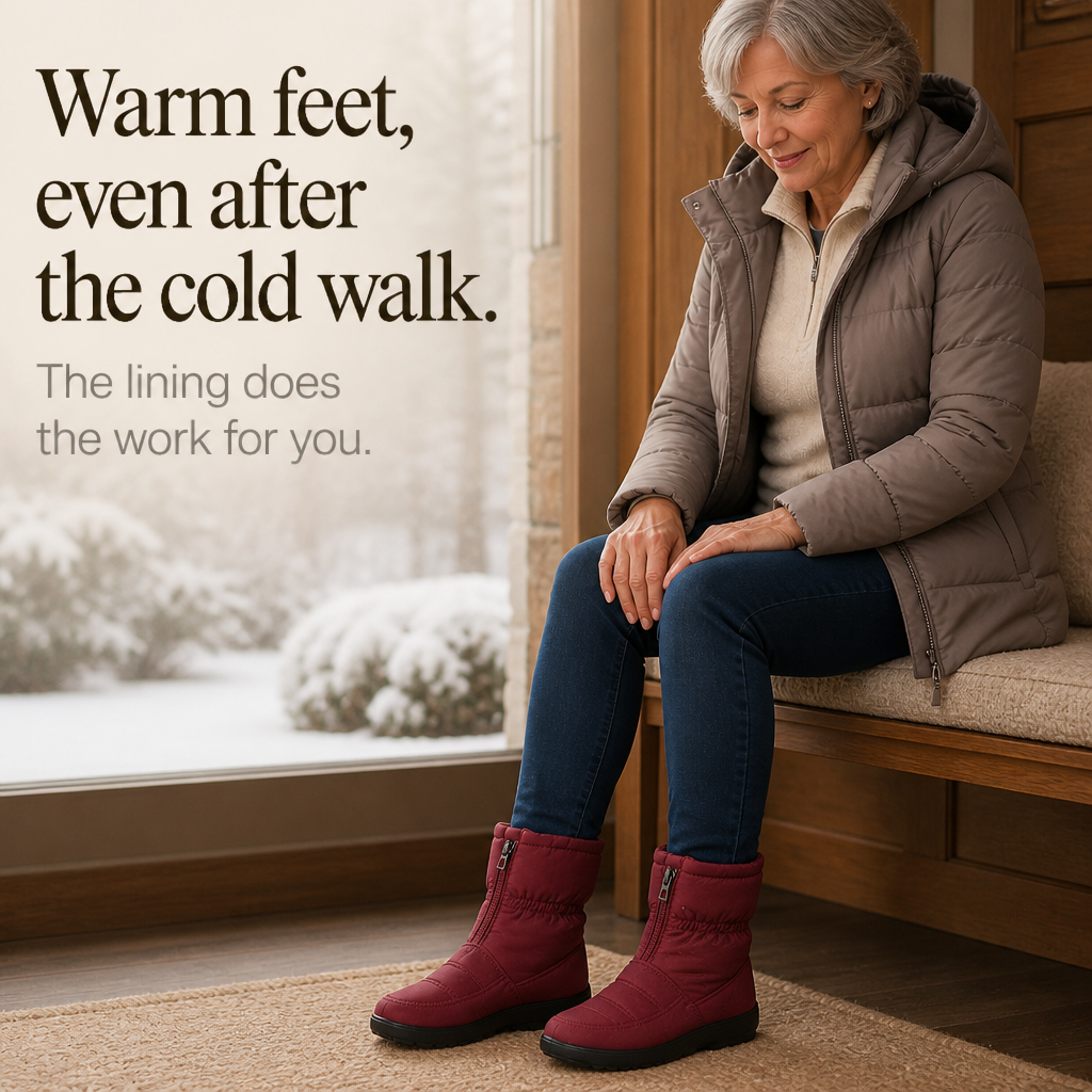 Frostbella | Quilted Snow Boots – Warm Side-Zip Style for Women