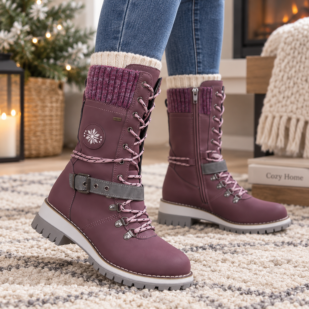 Snowlina | Knee-High Snow Boots – Adjustable Insulated Style