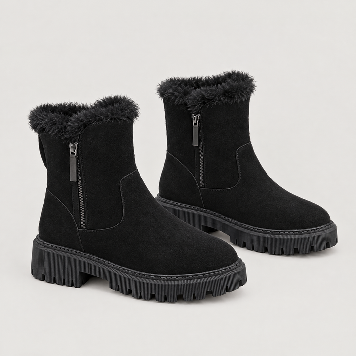 Clea | Winter Ankle Boots – Cleated Sole Shape for Women