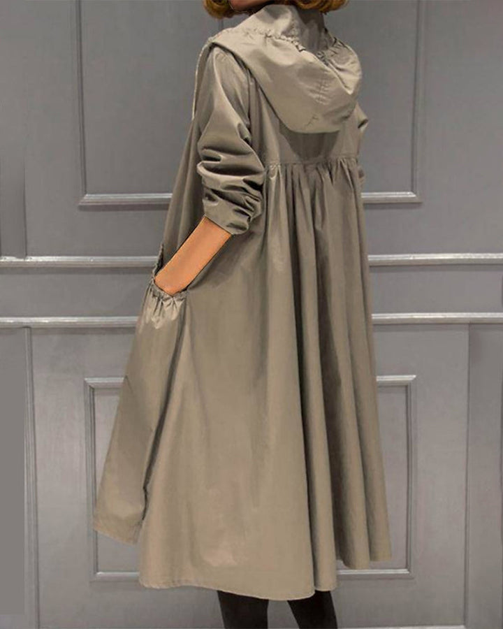 Aria | Trench lungo elegante da donna in tinta unita