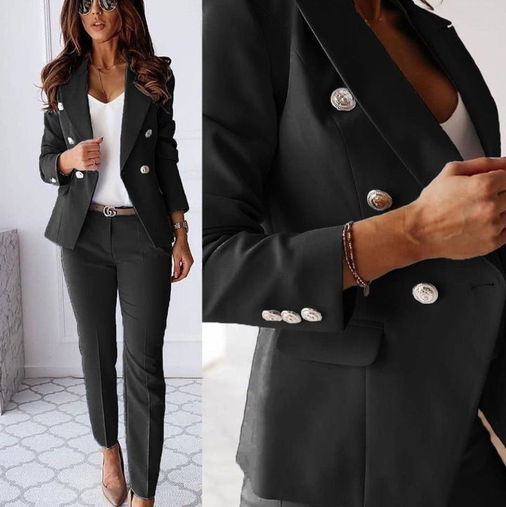 Lena | Women's Double-Breasted Blazer & Straight Pants Set