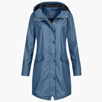 Vivienne | Long Waterproof Hooded Rain Jacket