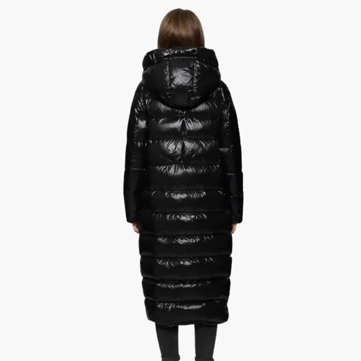 Pavona | Hooded Long Puffer Coat for Women – Stylish Quilted Design