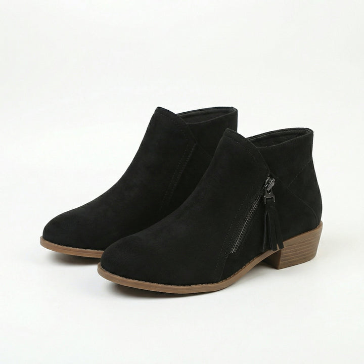 Aurelia | Women's Elegant Suede-Look Tassel Ankle Boots