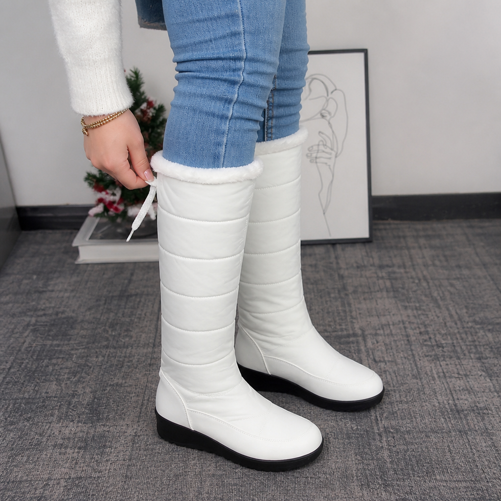 Calevra | Quilted Over-The-Knee Snow Boots – Warm and Stylish