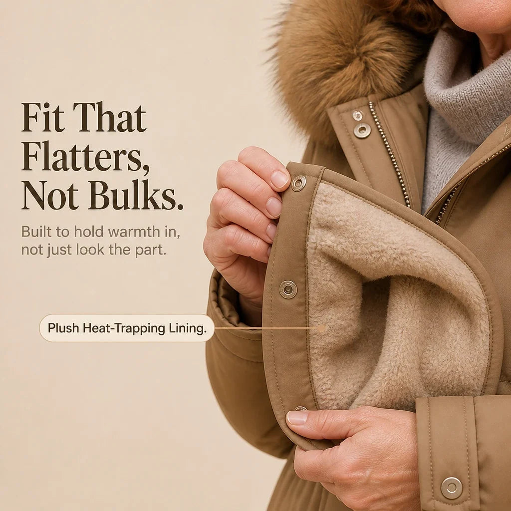 Velora | Plush-Lined Mid-Length Parka – Stylish Warmth for Women