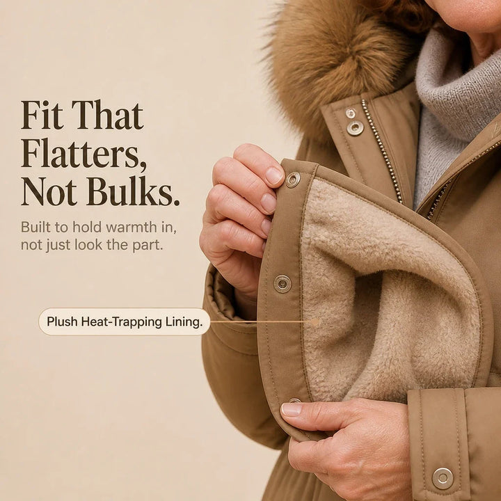 Velora | Plush-Lined Mid-Length Parka – Stylish Warmth for Women