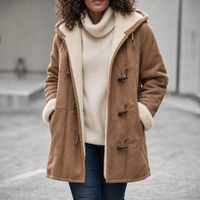 Alviera | Warm Fleece-Lined Hooded Duffle Coat