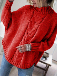 Aveline | Relaxed Cable-Knit High-Neck Sweater