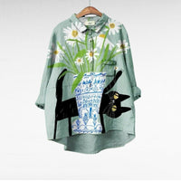 Estelle | Flowing Floral Long-Sleeve Blouse