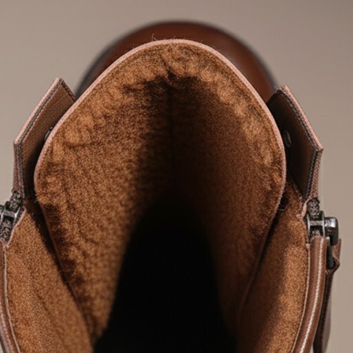 Vintara | Vintage Ankle Boots – Warm Fleece Lined Style for Women