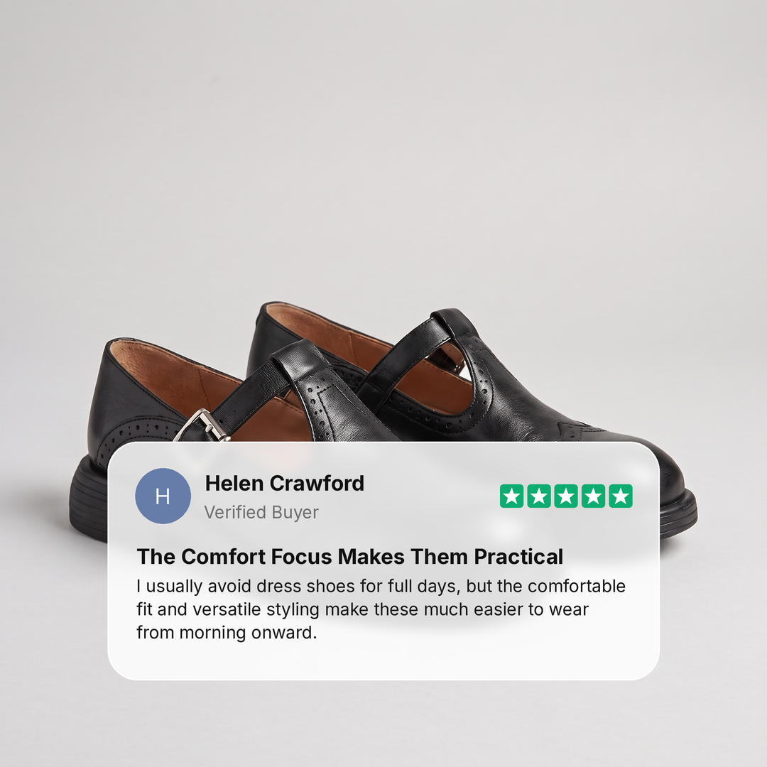 Isabelle | Brogue Buckle-Strap Low-Heel Loafers - Image 8