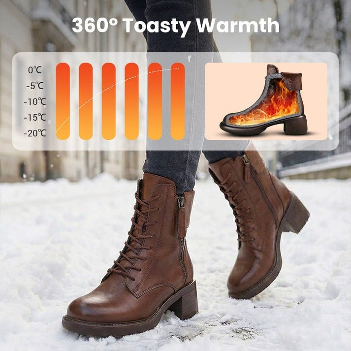 Vintara | Vintage Ankle Boots – Warm Fleece Lined Style for Women