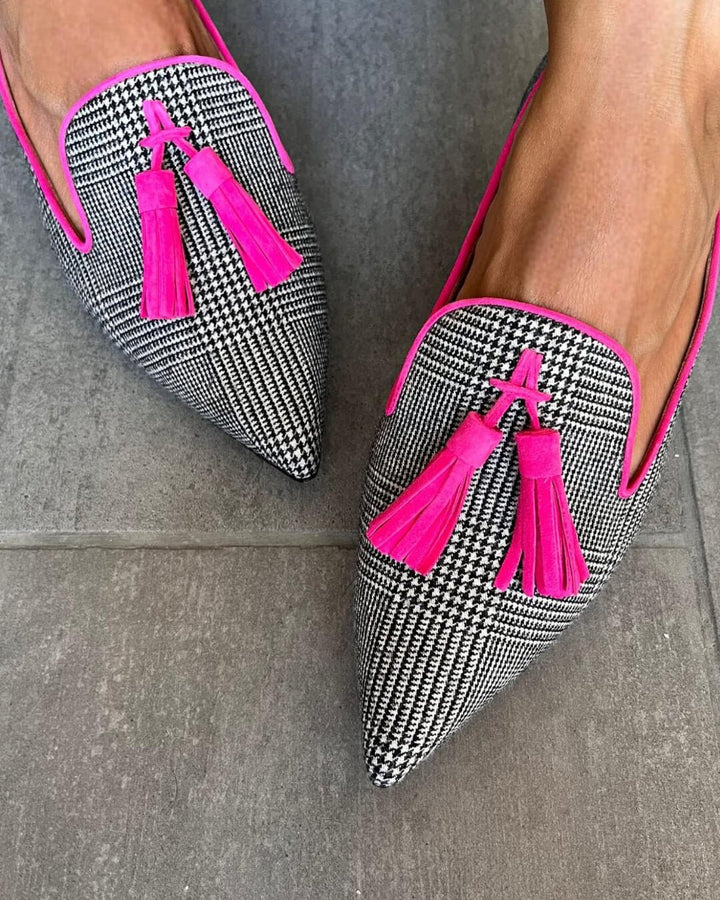 Chantal | Women's Printed Loafers with Fluo Tassels