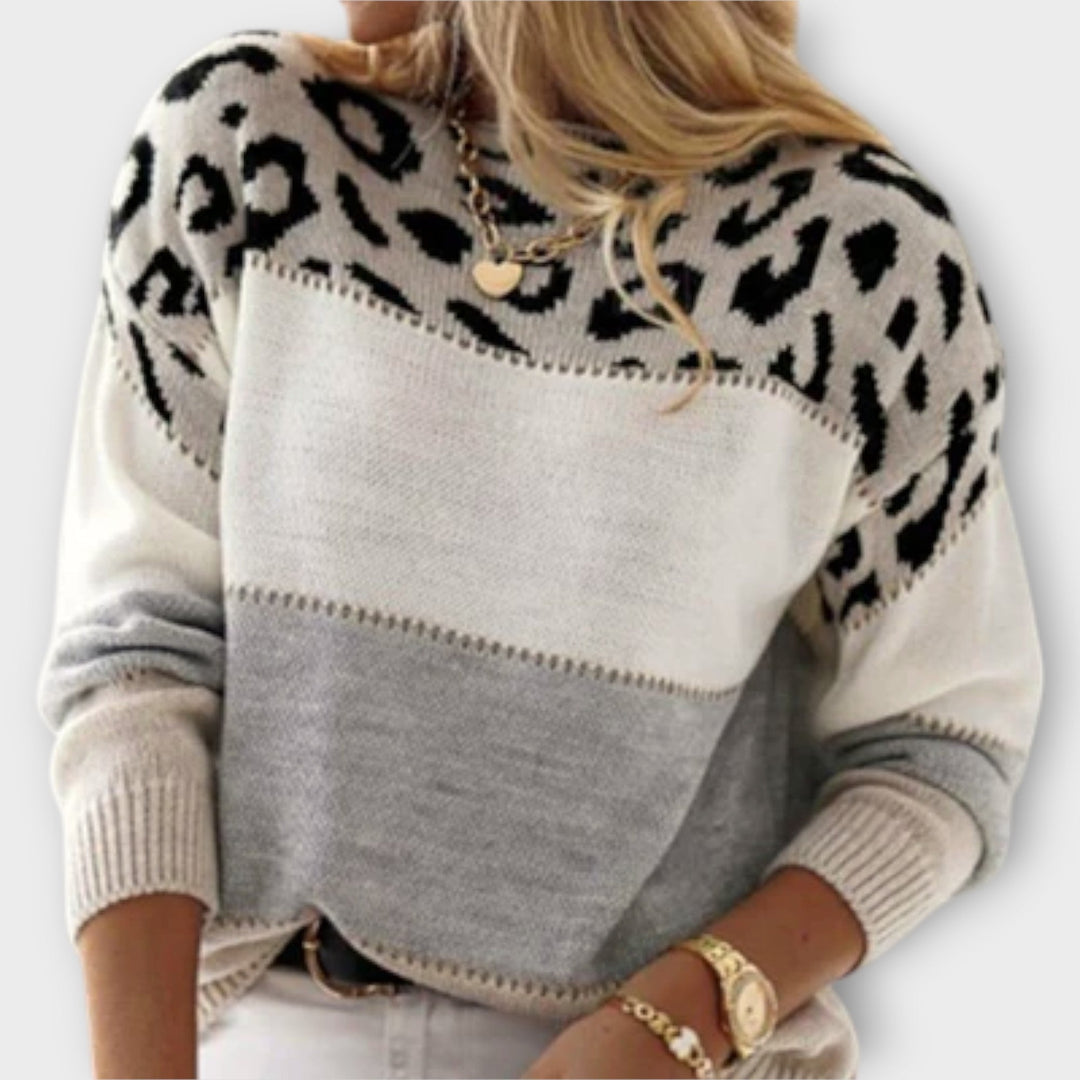 Brielle | Leopard Print Knit Sweater