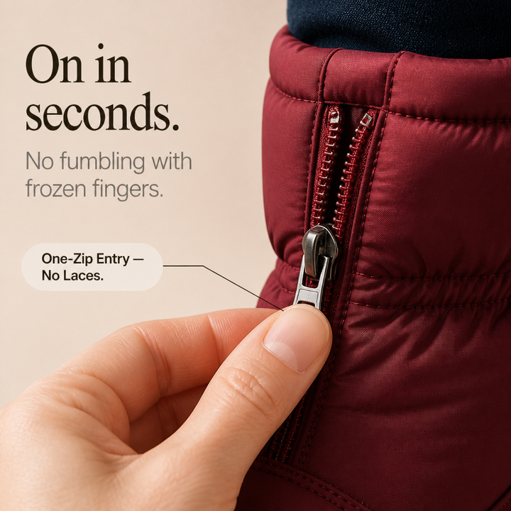 Frostbella | Quilted Snow Boots – Warm Side-Zip Style for Women