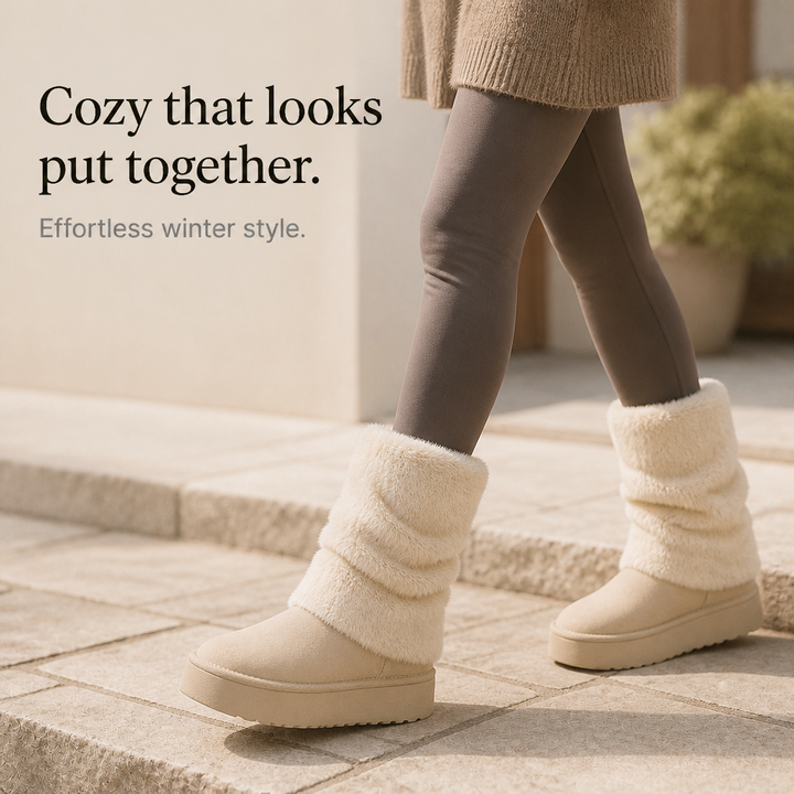 SnugLift | Faux-Fur Mid-Calf Platform Boots for Women – Cozy Winter Style