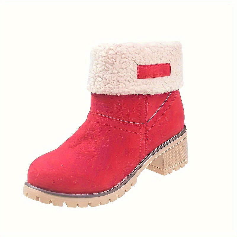 Clara | Women's Fleece-Lined Block Heel Ankle Boots