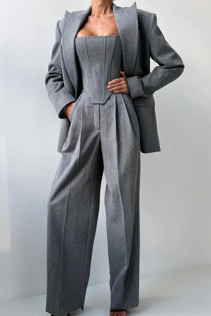 Milan | Women's Elegant 3-Piece Double-Breasted Blazer Set