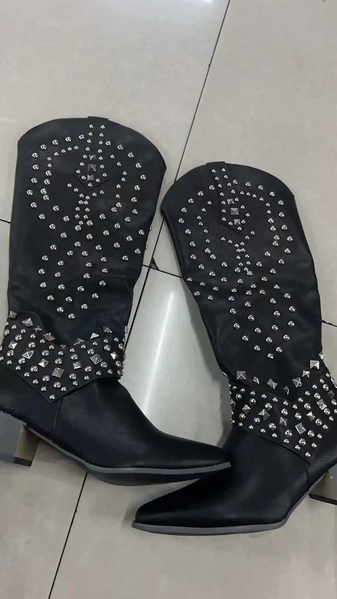 Vivienne | Women's Pointed Toe Knee-High Block Heel Boots