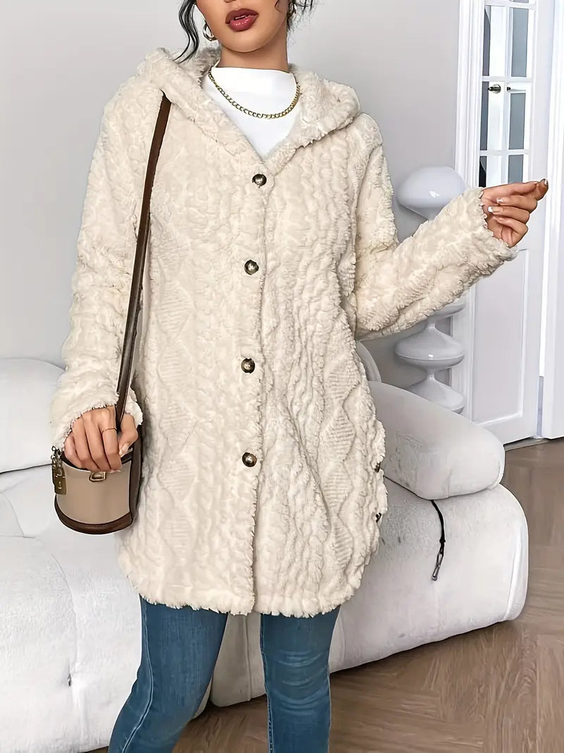 Celestia | Cardigan con cappuccio da donna in morbido peluche
