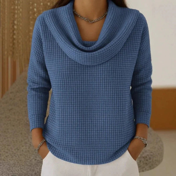 Evelyn | Pullover aus Waffelstrick mit Schalkragen